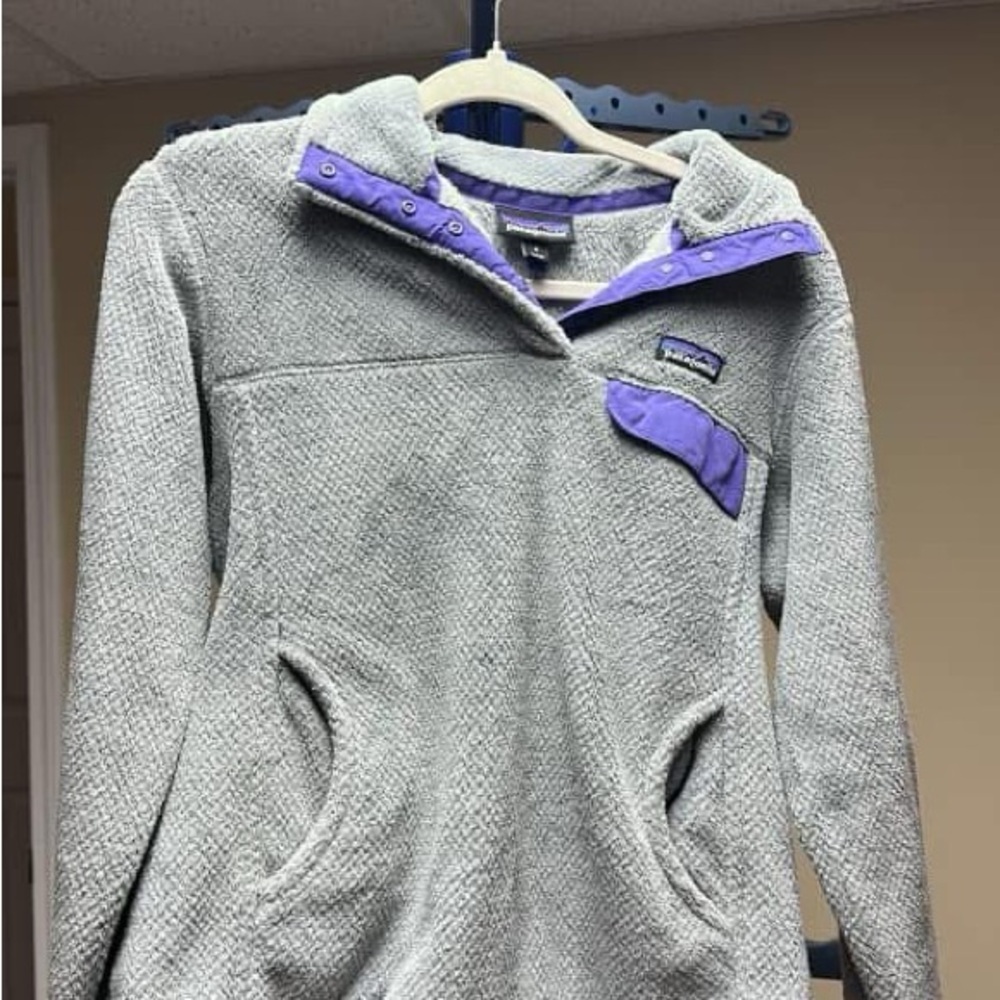 Women's Gray and Purple Pullover by Patagonia
